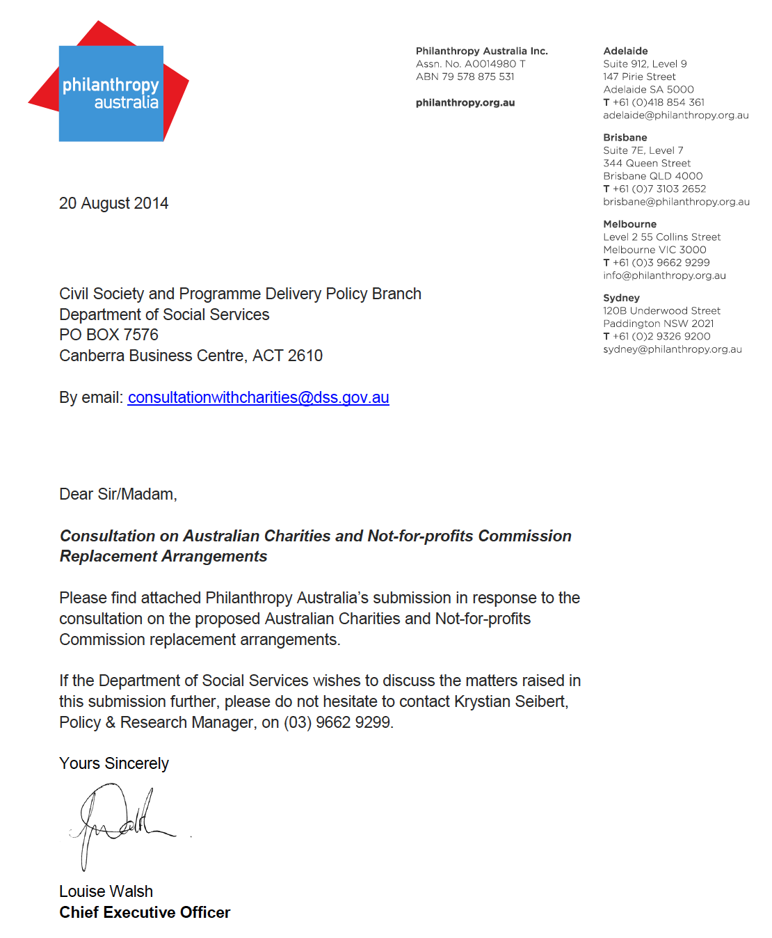 Consultation on Australian Charities and Not-for-profits Commission ...