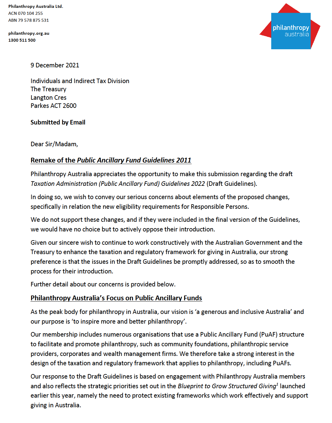 Remake of the Public Ancillary Fund Guidelines submission 2011 ...