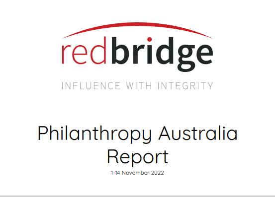 Redbridge / Philanthropy Australia: Research Report 1-14 November 2022 ...